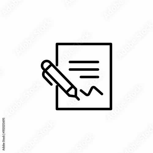 document pen signature icon sign vector