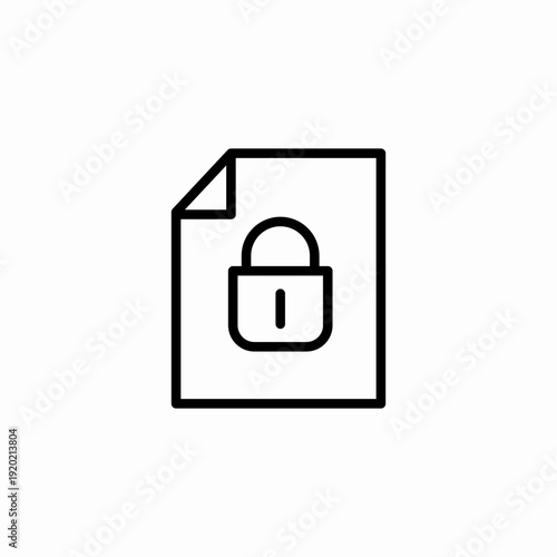 document security locked icon sign vector