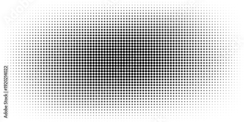 Set of halftone dots gradient pattern texture isolated on white background. Straight dotted spots using halftone circle dot raster texture. Vector blot half tone collection.
