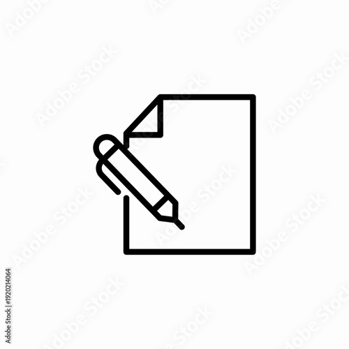 document with pen icon sign vector