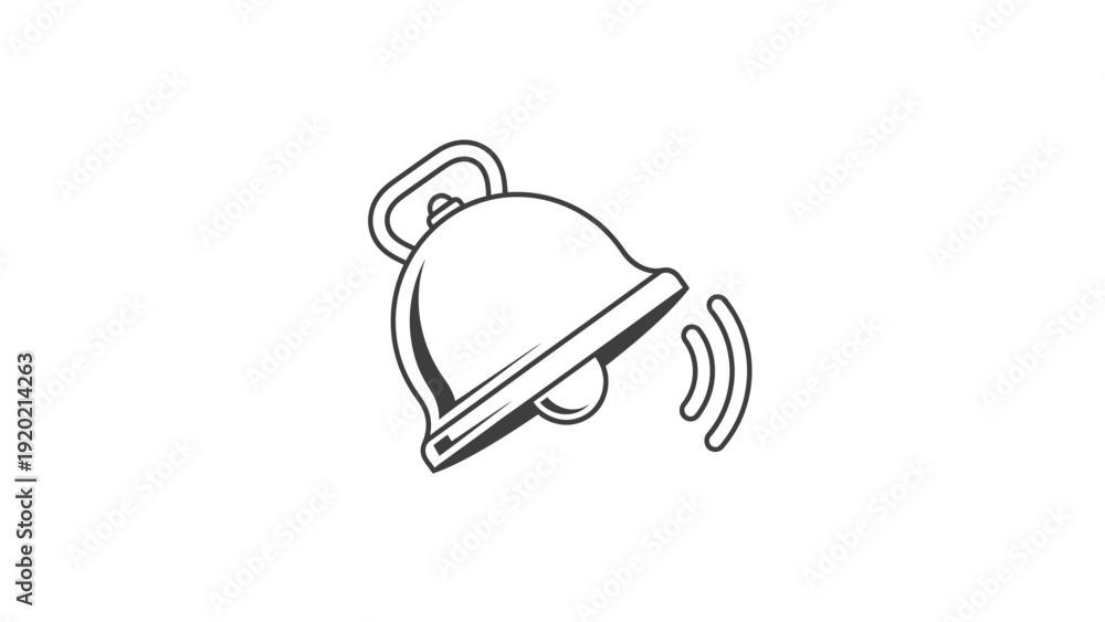 Fototapeta premium Ringing Bell Icon Isolated on White Background.