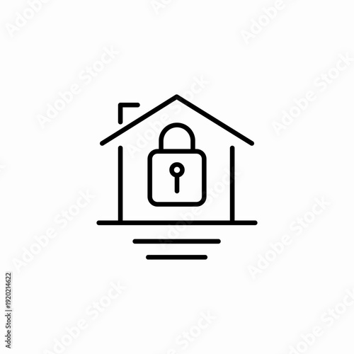 home security lock icon sign vector