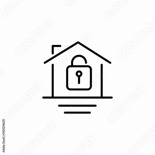 house lock closed icon sign vector