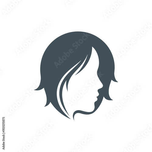 Woman Silhouette Profile Hair Style Illustration.