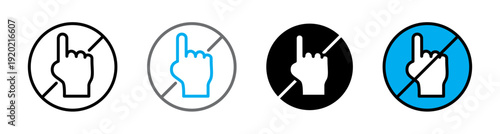 Do Not Touch Warning Icon Sign Vector Illustration