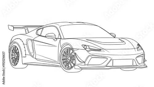Detailed vehicle autocad blueprint of a sports car design on a technical drawing sheet