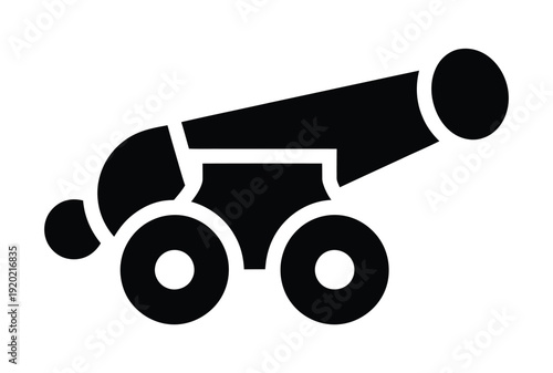 Vector of a cannon on wheels