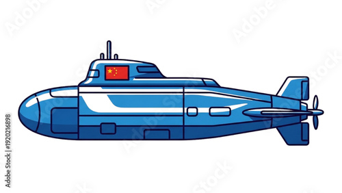 Detailed vehicle autocad blueprint of a submarine vessel illustration in a technical drawing style