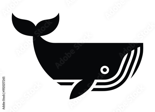 Vector of a whale swimming gracefully with its tail raised