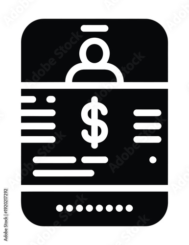 Vector of an id badge with a dollar sign.
