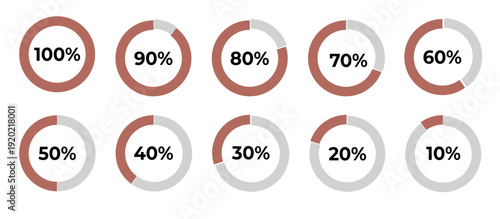 Infographic Percentage Circle Chart Set