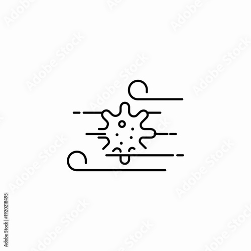 airborne virus spread icon sign vector