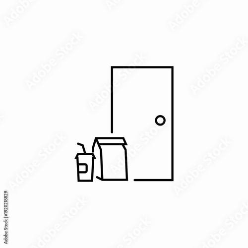 contactless door drop icon sign vector