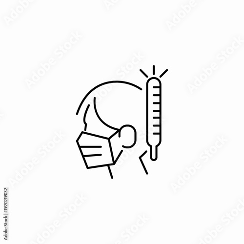 fever temperature symptom icon sign vector