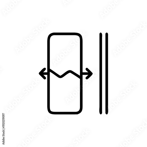 Modern smartphone with a digital message icon on a blank touch screen display representing cellular communication technology and business internet connectivity