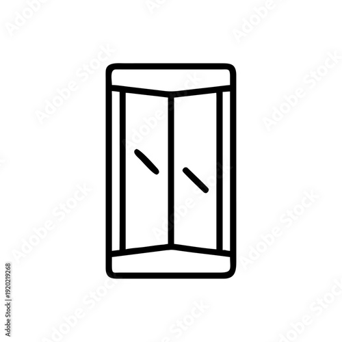 Modern elevator with a black and white metal door featuring a blank advertising billboard panel for business communication and digital poster display