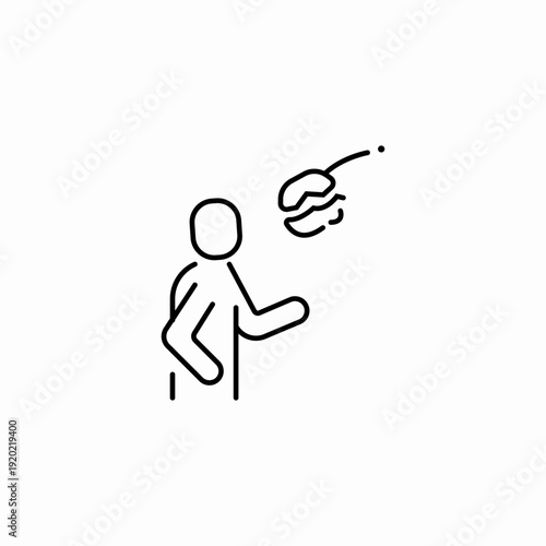 hand waving person icon sign vector