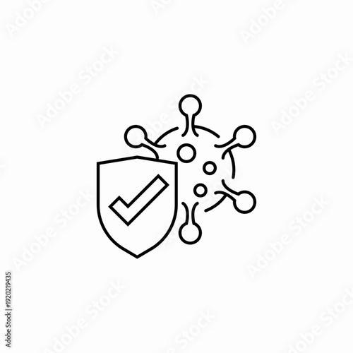 immune shield protection icon sign vector