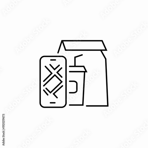mobile order prepared icon sign vector
