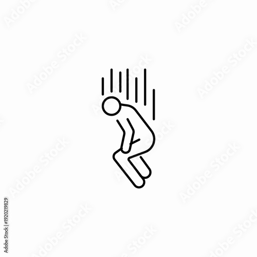 person feeling down icon sign vector