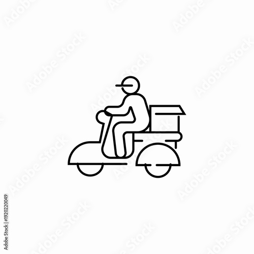 scooter delivery rider icon sign vector
