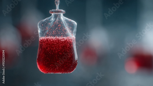 Blood Bag: A close-up shot ...