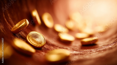 Golden Coins in Gentle Embr...