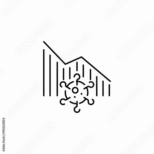 virus rate decrease icon sign vector