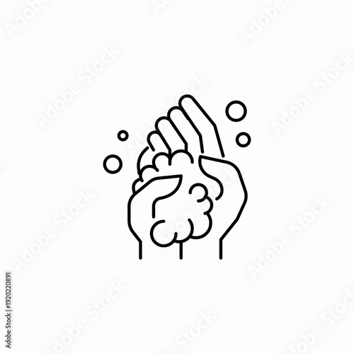 washing hands soap icon sign vector
