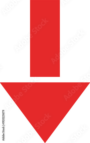 Free Download Modern red arrow pointing down on white background - GFXLoad