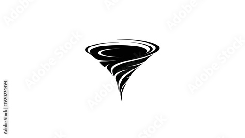 Stylized Tornado Swirl Icon on White Background.