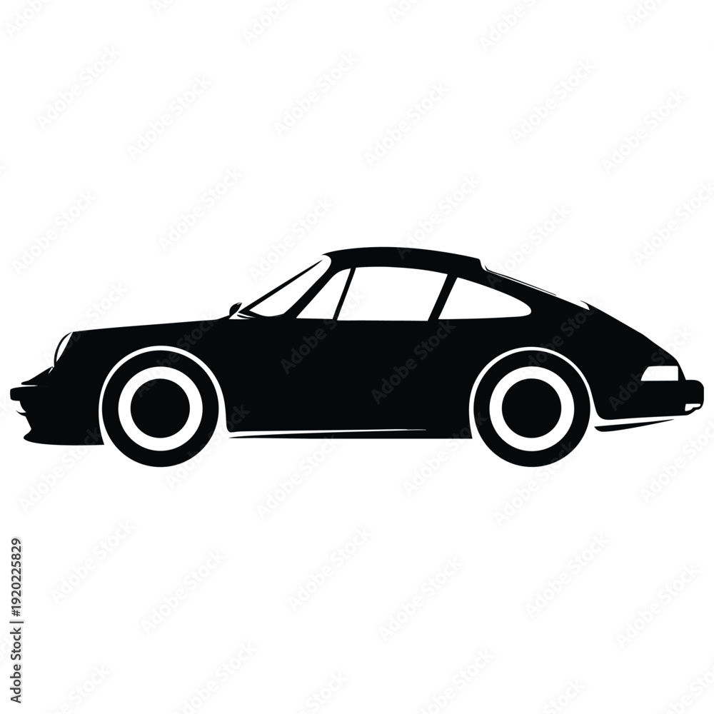 Fototapeta premium Luxury Sports Car Vector Art Clean Outline 2D Flat Illustration.