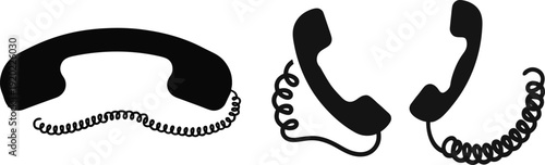 Telephone Handset Vector Icon Communication Symbol