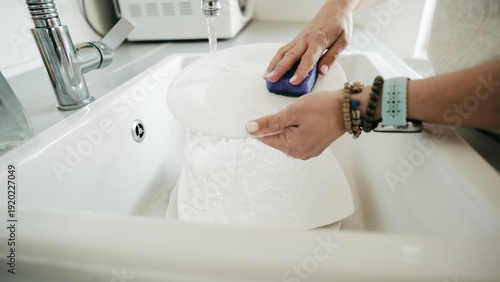 Wallpaper Mural Woman Washing Dishes In Sink Torontodigital.ca