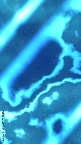 Swirling blue and white light with dynamic particle motion