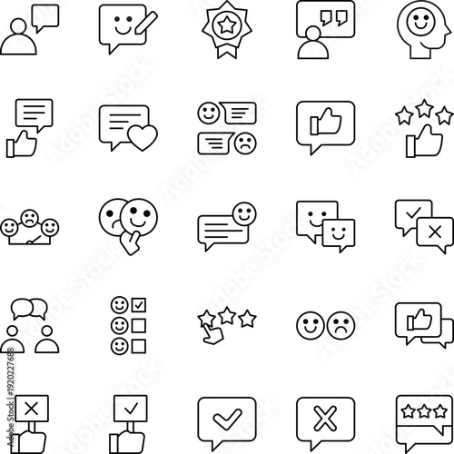 Feedback Outline Vector Icons Pack	