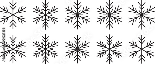 Black snowflake on white background snowflakes