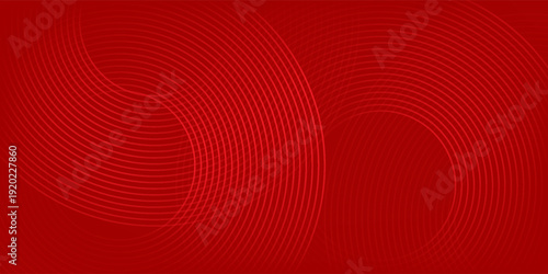 Red abstract background with glowing geometric lines. Trendy natural good monocrome line art modern