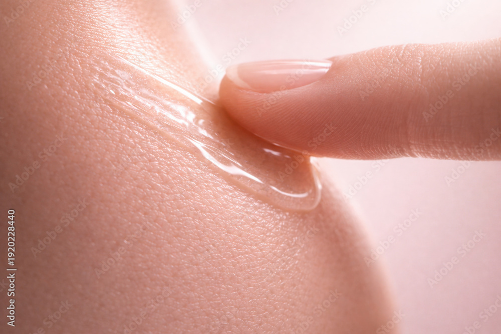 Fototapeta premium Luxurious skincare product enhances hydration with smooth texture, providing refreshing feel on skin