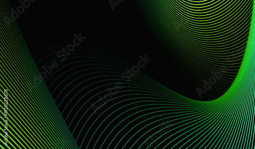 The dense, fine green lines form dynamic waves that give a sense of depth and movement. The detailed texture gives it a technological yet organic feel.