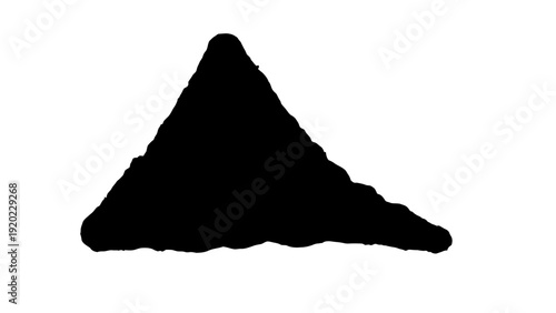Silhouette of a Triangular Shape with Irregular Edges.