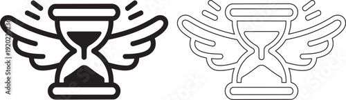 Time flies hourglass with wings