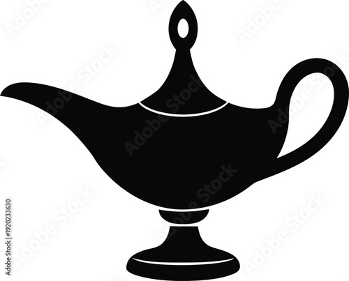 Simple Black Magic Lamp Icon