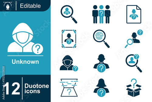 12 Unknown Silhouette Icons Representing Mystery, Identity, Security, and Investigation for Your Projects