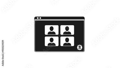 Video conference screen showing four participants in a grid layout.