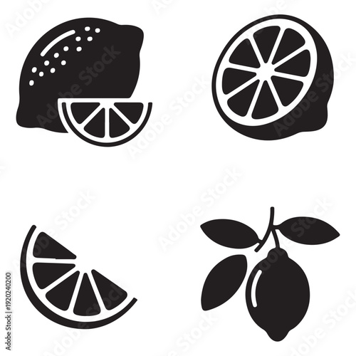 Fresh Lemon Vector Icons