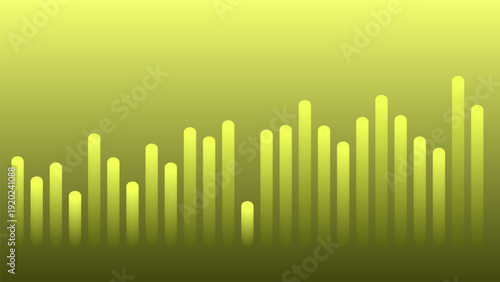 Abstract yellow soundwave pattern on gradient background. Vibrant and dynamic design