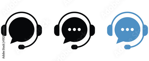 Customer support icon vector set, assistance and technical support symbols, customer service and call center illustrations, hotline operator and staff agent icons, editable vector design,