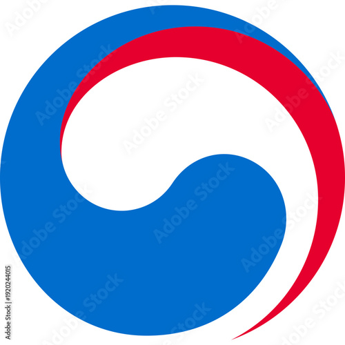 modern korean government taegeuk symbol with red and blue swirling waves for south korea national identity and culture