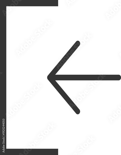 minimalist line icon of login or sign in with arrow and frame for web and mobile app interface